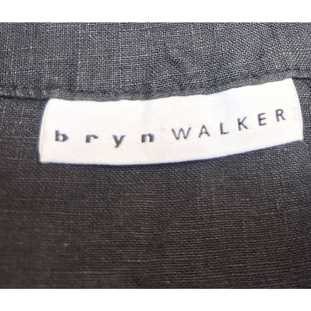 Bryn walker women xl boat neck blouse linen boxy black minimalist lagenlook top - Picture 4 of 8